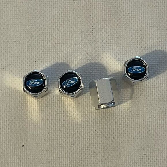Ford valve Stem caps in Silver set of 4 NWT - Picture 2 of 4